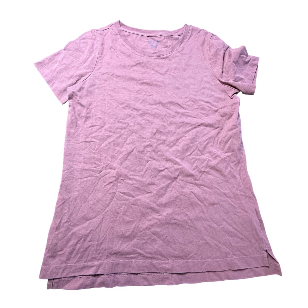 L.L. Bean Short Sleeve Crew Neck T-Shirt Rose Pink Regular Size Small